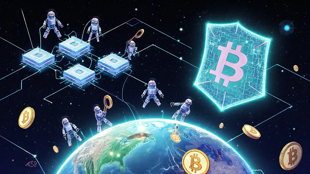 Eine Quanten-Blockchain mit lichtbasierten Minern und einem Schutzschild aus Gitter-Kryptografie.