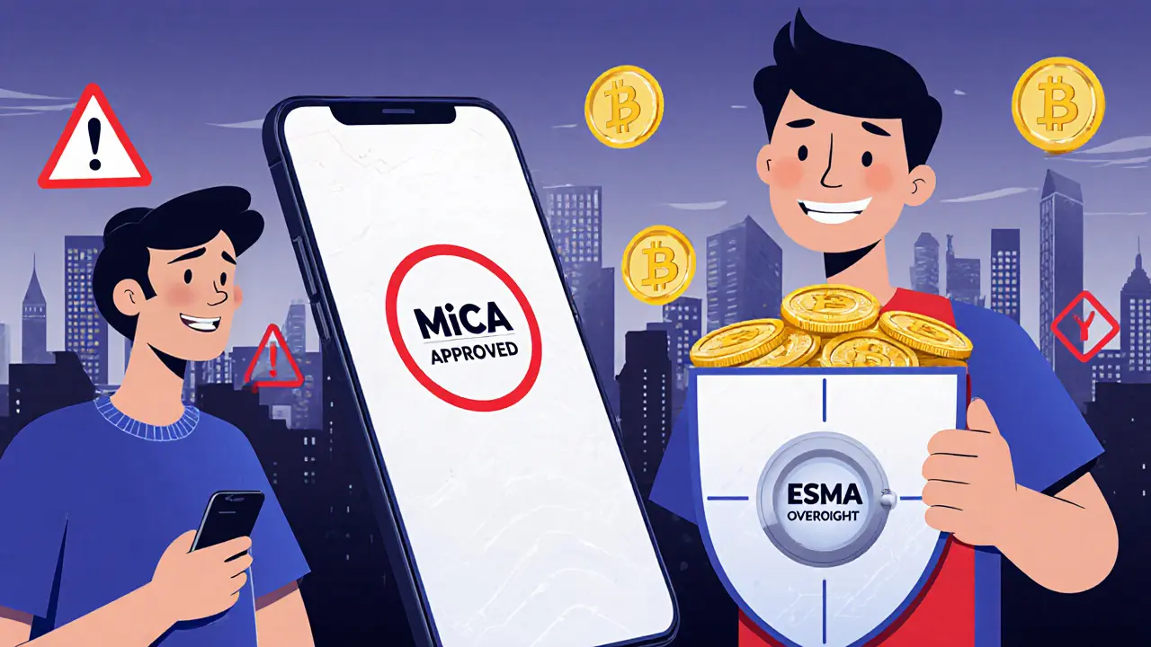 Eine MiCA-zertifizierte Wallet schützt Nutzer vor unregulierten Krypto-Plattformen mit Warnzeichen.