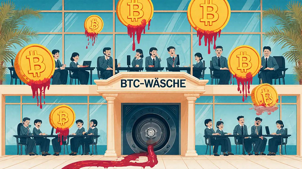 Opfer in einem Luxushotel werden gezwungen, Kryptobetrügereien zu begehen, während Geld fließt.