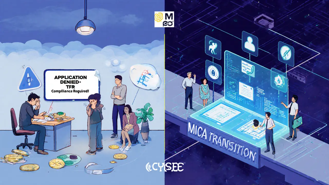 Vergleich zwischen gescheitertem Startup und erfolgreichem MiCA-konformen Fintech-Hub in Zypern.