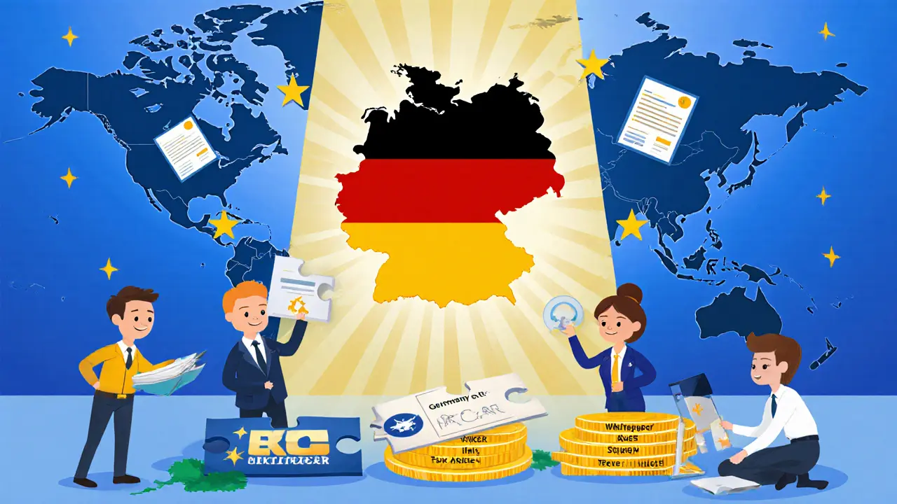 Deutschland als EU-Zentrum für Krypto-Lizenzen, mit Experten, die MiCAR-Puzzle zusammenfügen.