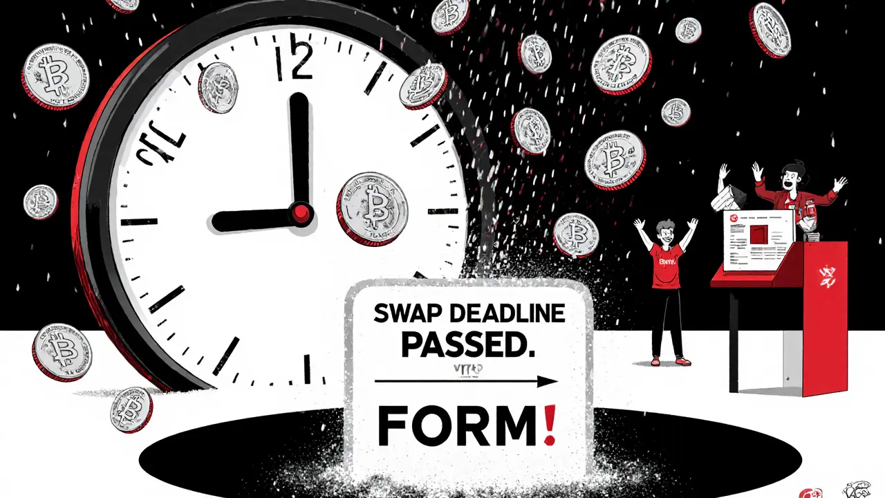 Uhr zeigt 09:00 UTC, BNX-Token fallen in einen schwarzen Loch, nur wenige erreichen das FORM-Portal.