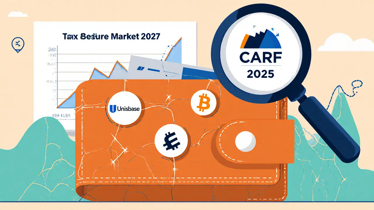 Digitaler Wallet, der von CARF-Überwachung gescannt wird, während DeFi-Plattformen entkommen.