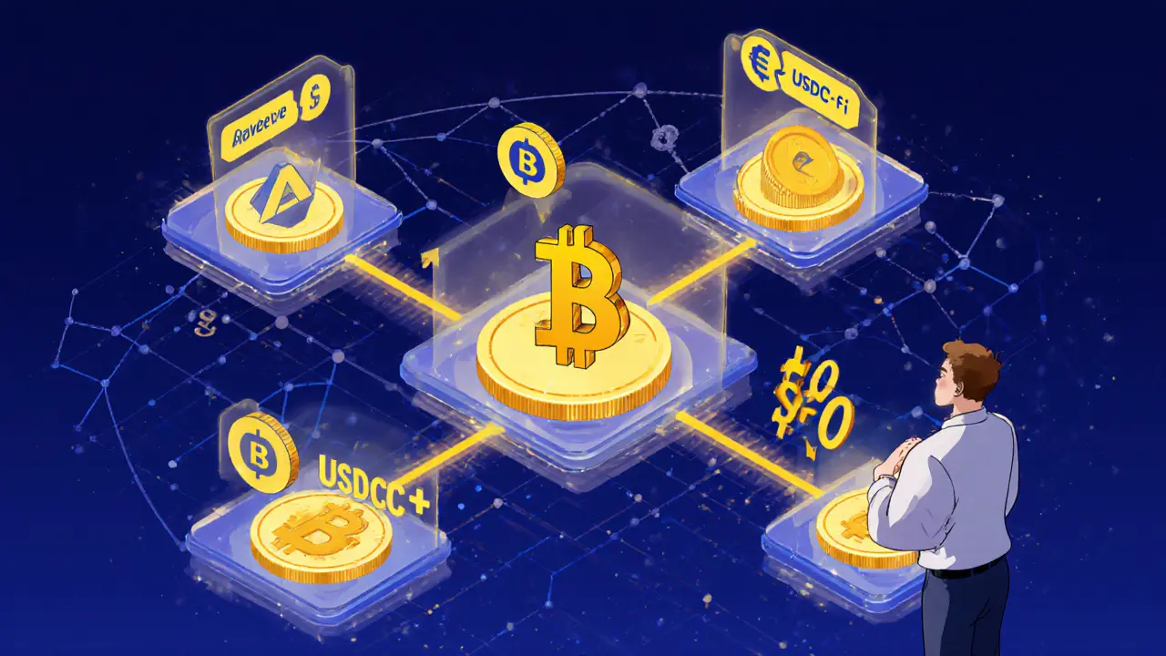 Ein Blockchain-Netzwerk, das Zinsen von DeFi-Protokollen in einen USDC+-Pool fließen lässt.