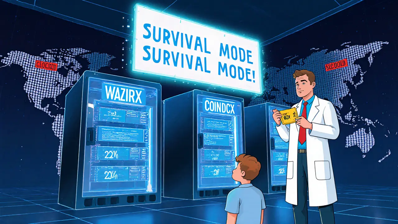 Ein Sicherheitsprüfer inspiziert Server, während ein kleines Startup die hohen Kosten für Compliance erkennt.