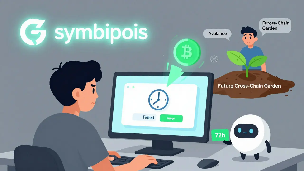 Nutzer mit fehlgeschlagenem Swap und kleiner Hoffnung auf zukünftige Blockchain-Integrationen.