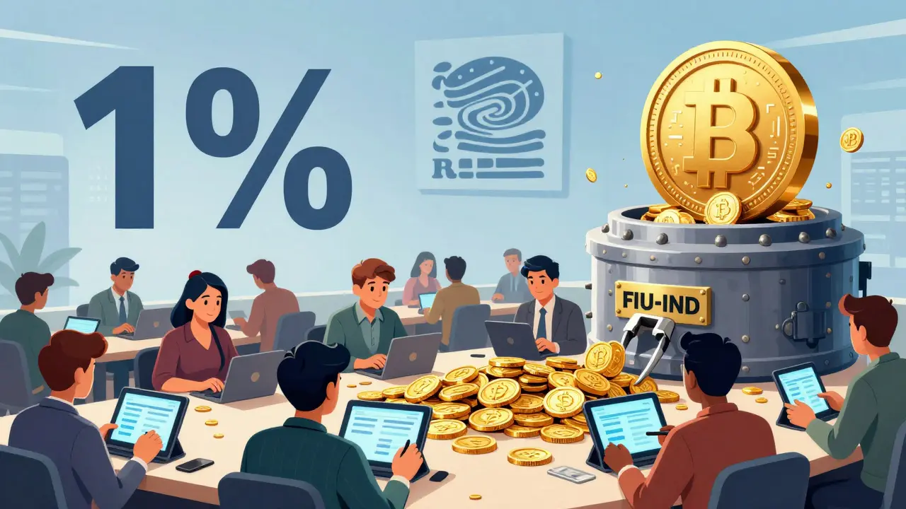 Eine Kryptobörse in Mumbai, bei der jede Transaktion mit 1 % Steuer abgezogen wird.