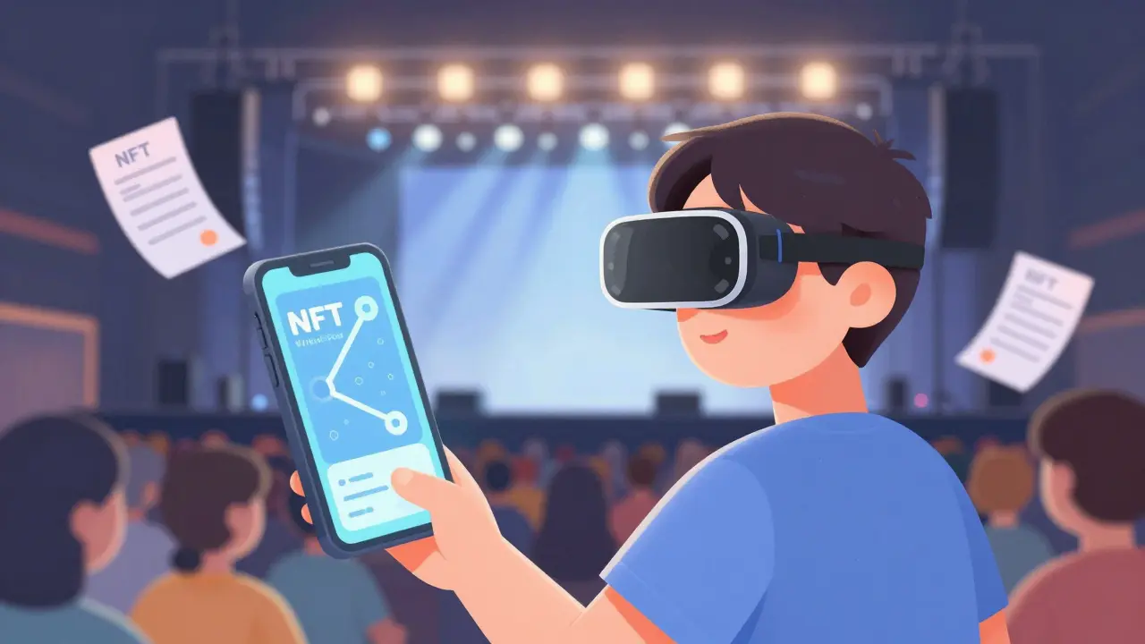 Fan mit AR-Brille erlebt virtuelle Backstage-Tour via NFT-Ticket