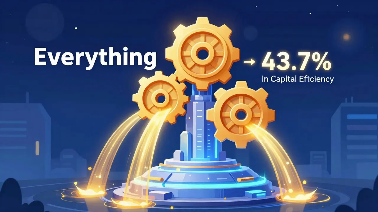 Ein futuristisches Zentrum, das Swap, Kredit und Hebelgeschäfte in einem System vereint.