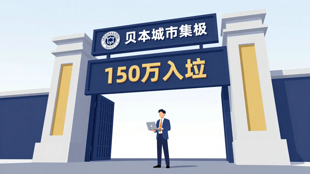 Unternehmer vor einem großen Tor, das hohe Kapitalanforderungen für Krypto-Börsen symbolisiert.