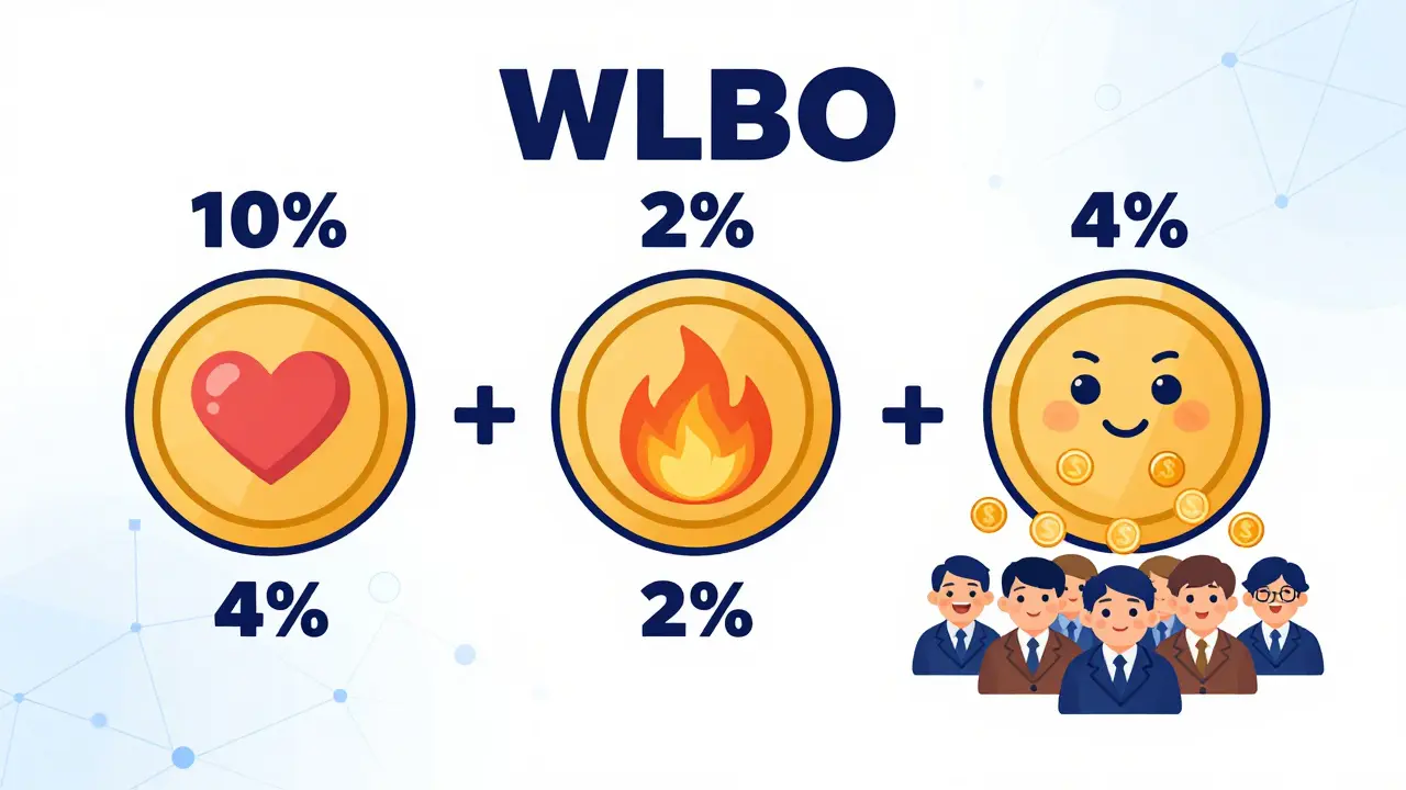 Illustration der WLBO-Gebührenverteilung: Belohnung, Spende und Verbrennung