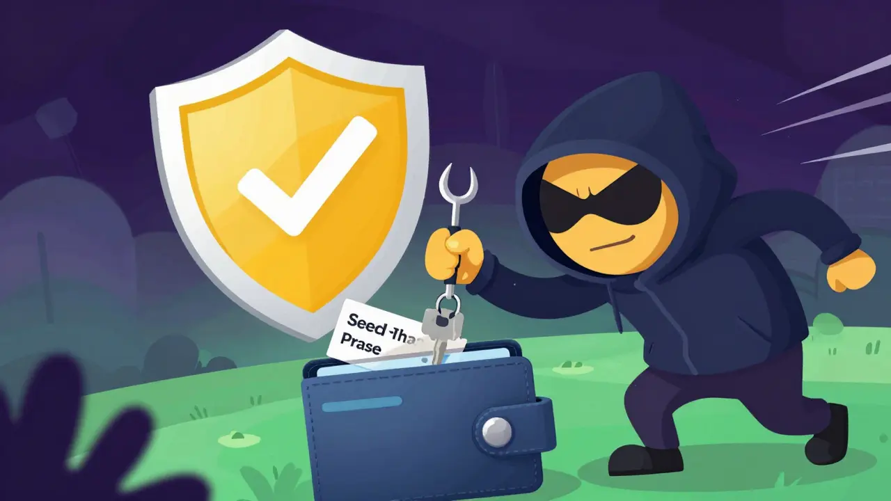 Phishing-Fisch versucht, Seed-Phrase von digitalem Wallet zu stehlen