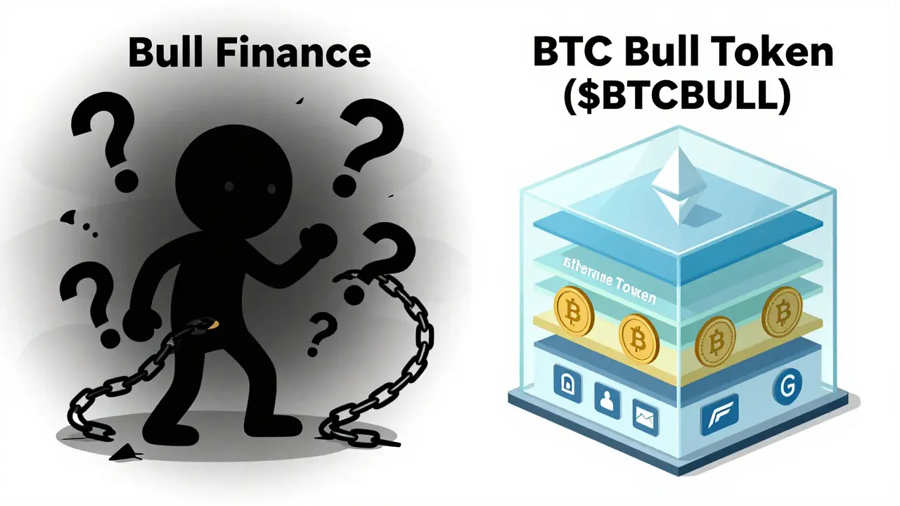 Vergleich der unsicheren Bull Finance mit dem verifizierten BTC Bull Token