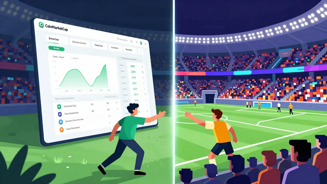 Illustration: Verbindung von CoinMarketCap und TopGoal-Metaverse
