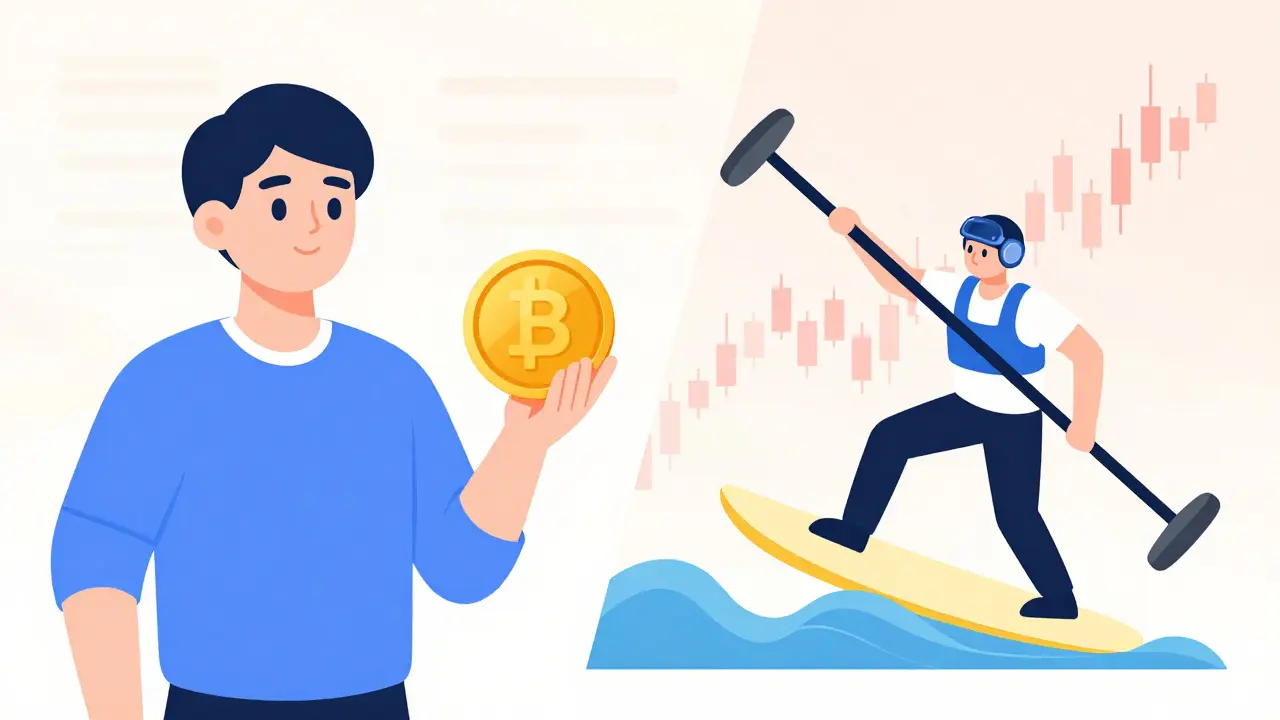 Illustration von Spot-Trading versus Hebelhandel mit Derivaten