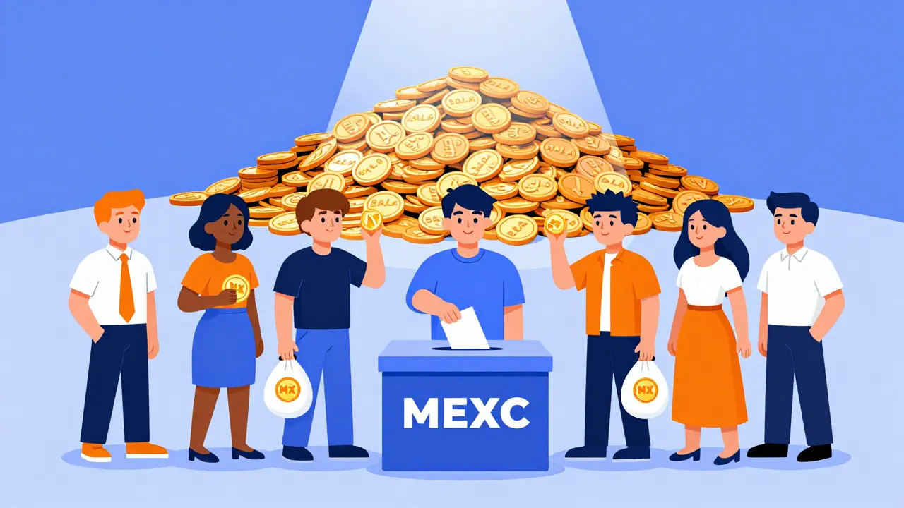 Karikatur: Nutzer stimmen bei MEXC Kickstarter für wertlose BALA-Token ab