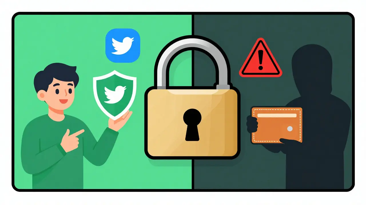 Karikatur zur Krypto-Sicherheit: Sichere Wallets versus Phishing-Gefahren