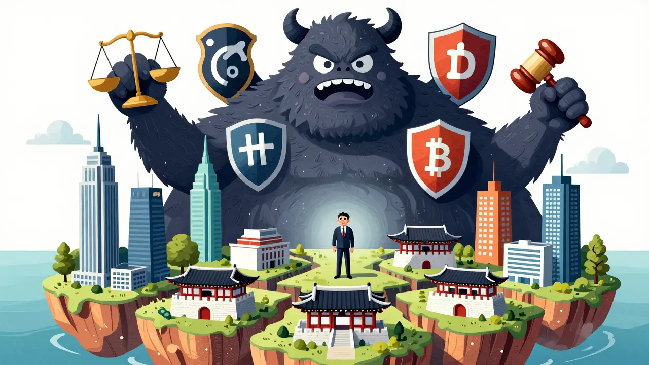 Regulatorische Monster bedrängen eine geteilte Handelsplattform in verschiedenen Ländern.