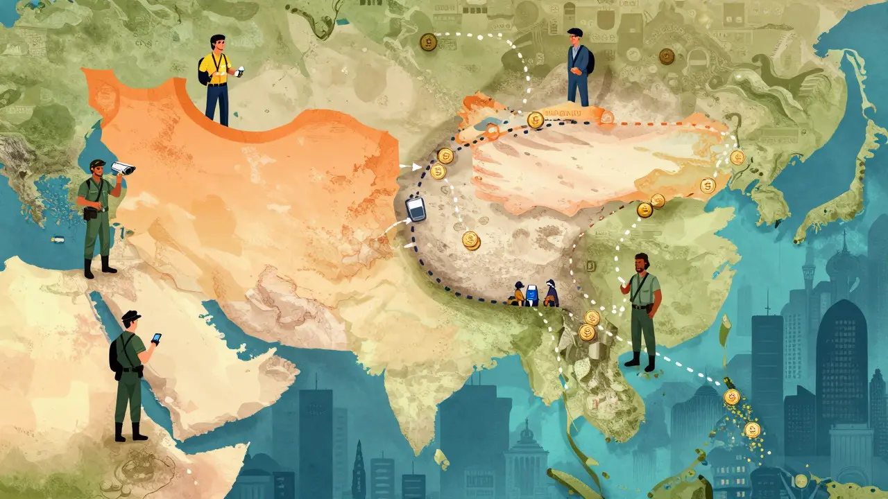 Illustration: Travelers moving crypto from Iran to Turkey