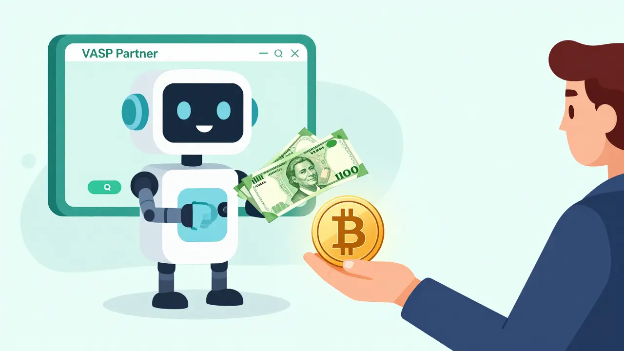 Illustration: VASP-Partner wandelt Krypto-Zahlung sofort in Naira um