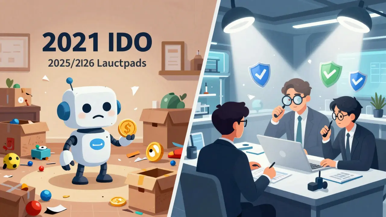 Vergleich zwischen chaotischen alten IDOs und modernen, sicheren Launchpads