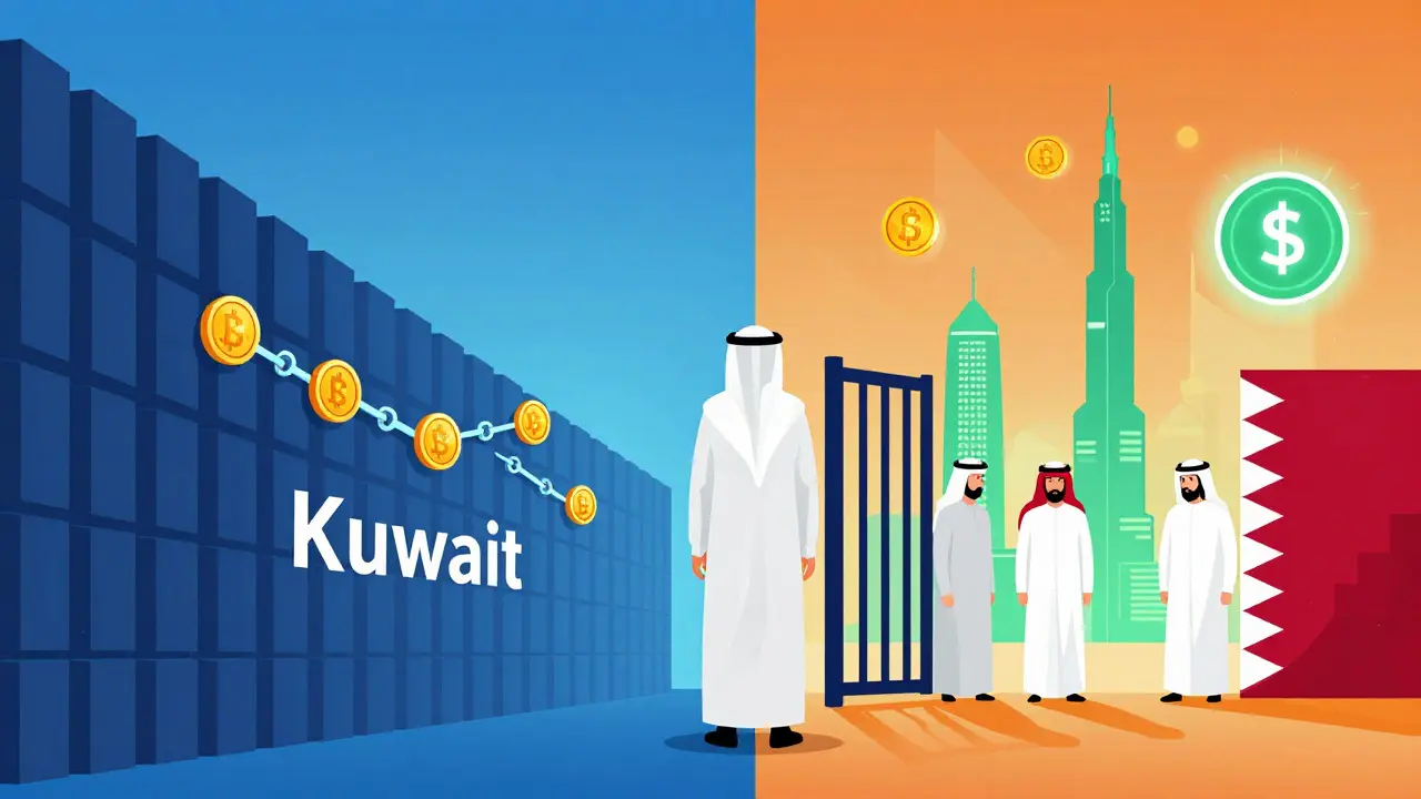 Grafik: Kuwait schließt sich von Krypto ab, während Nachbarn öffnen