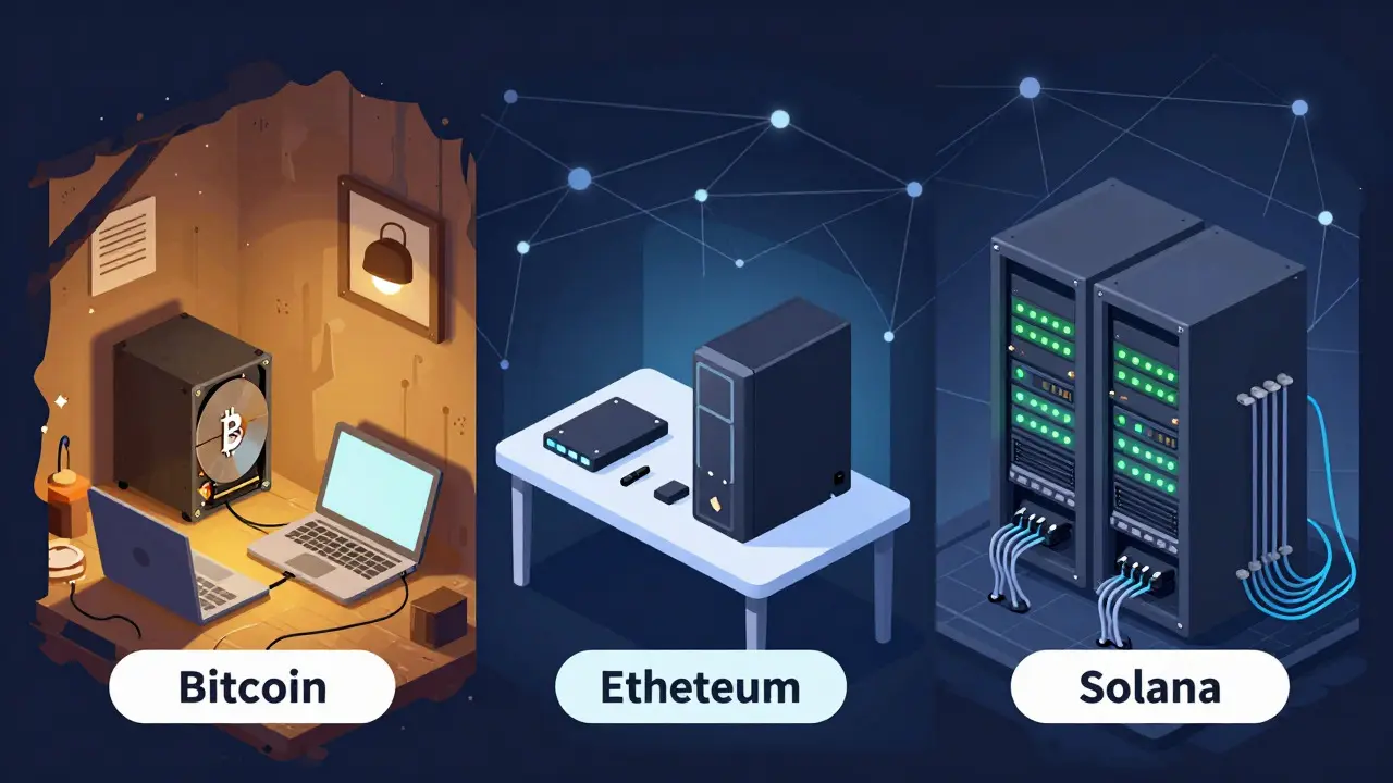 Node-Anforderungen für verschiedene Blockchain-Netzwerke: Bitcoin, Ethereum & Solana im Vergleich