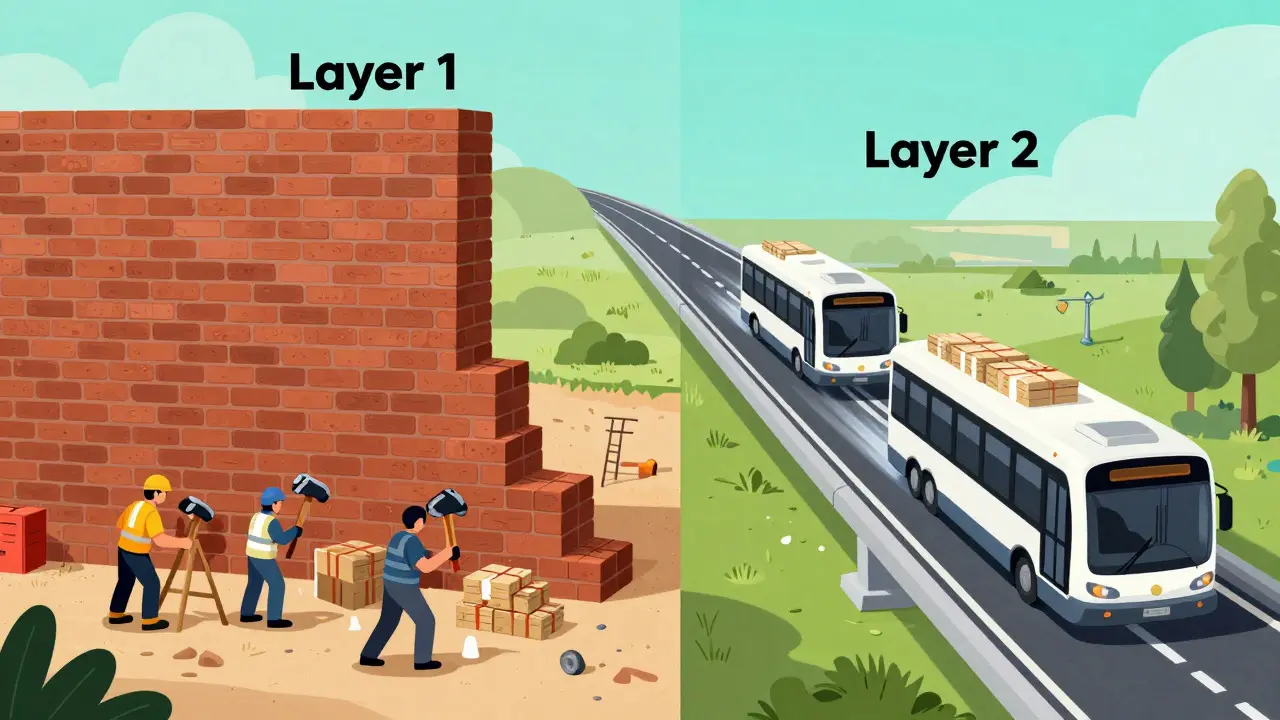 Vergleich von langsamen Layer-1-Upgrades und schnellen Layer-2-Shuttles