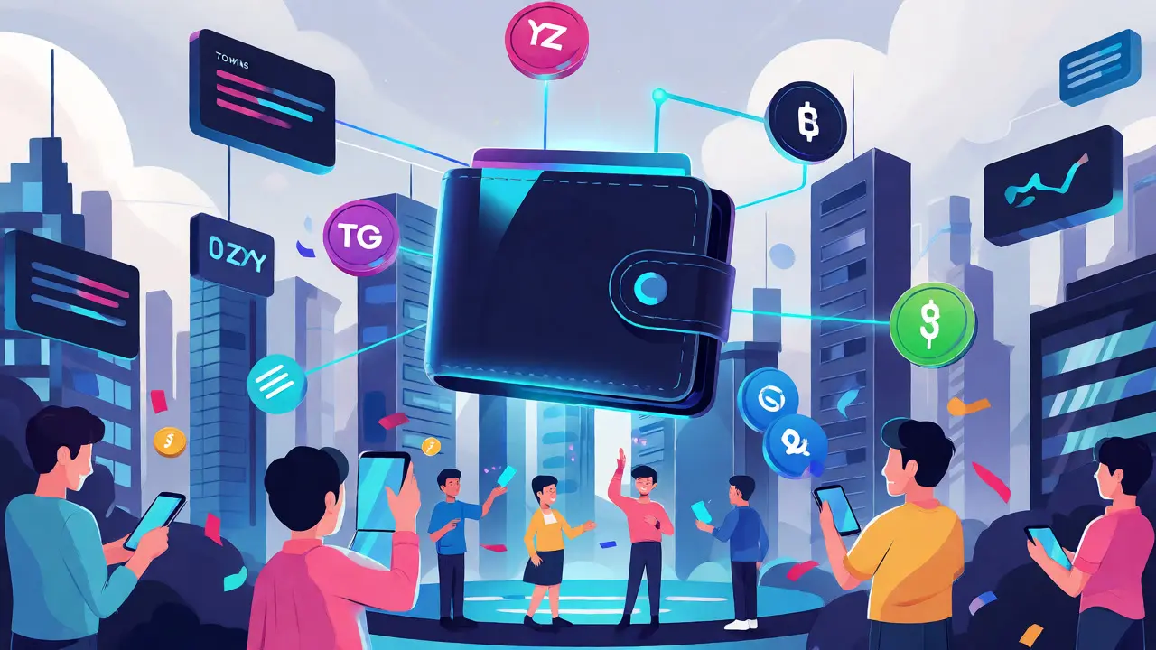 Digitales Ökosystem zeigt die Integration von Plus Wallet und aktiven Nutzern.
