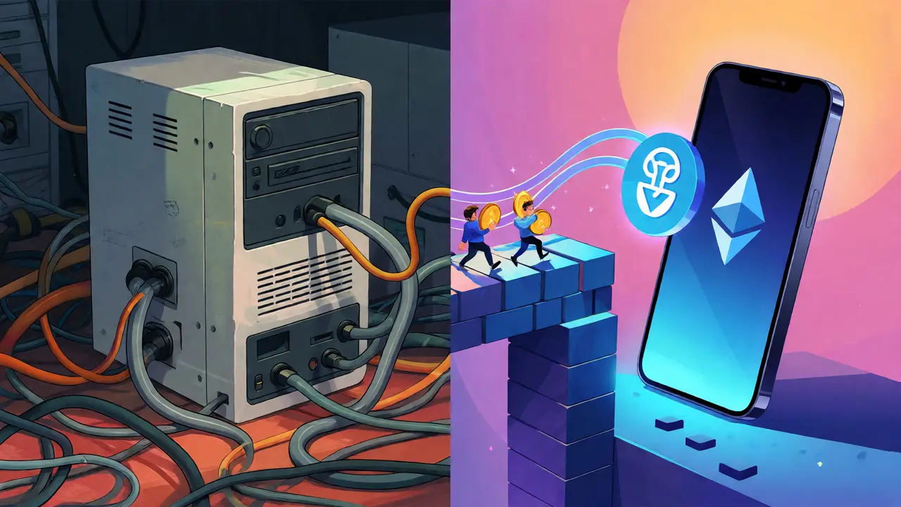 Illustration des Wechsels von Omni zu Ethereum für eMAID